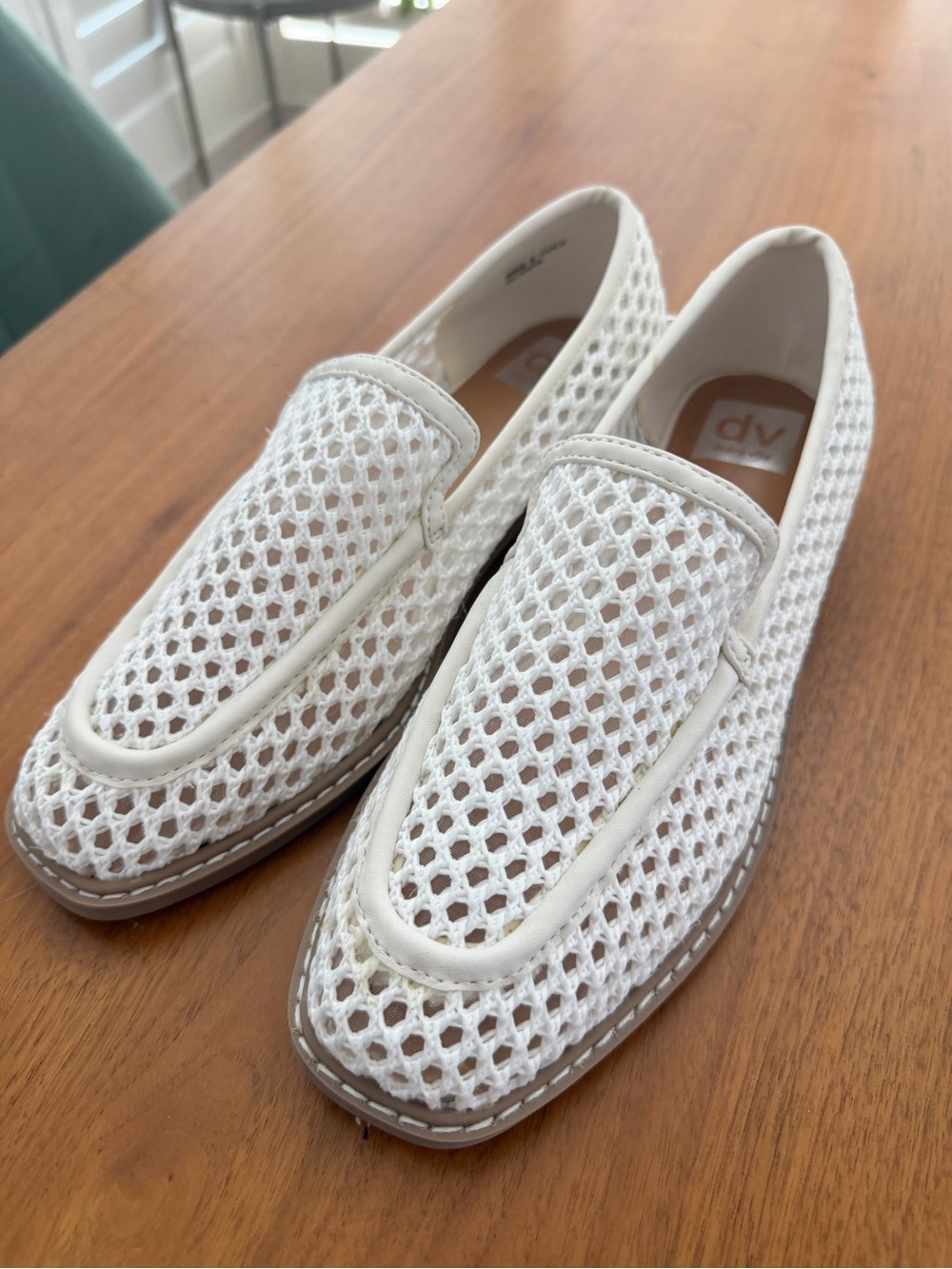 DV by Dolce Vita White Mesh Slip-On Loafers